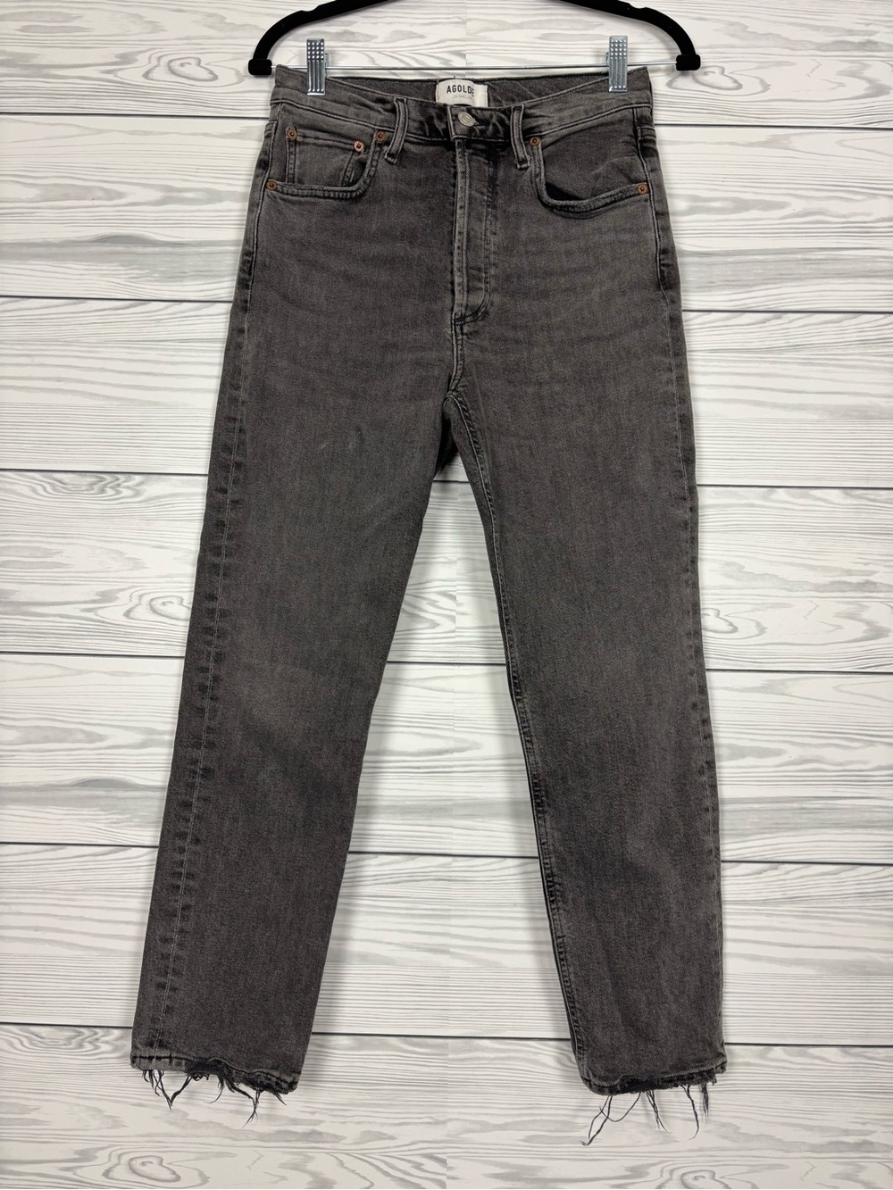 AGOLDE Organic Cotton Riley crop black jeans size 26